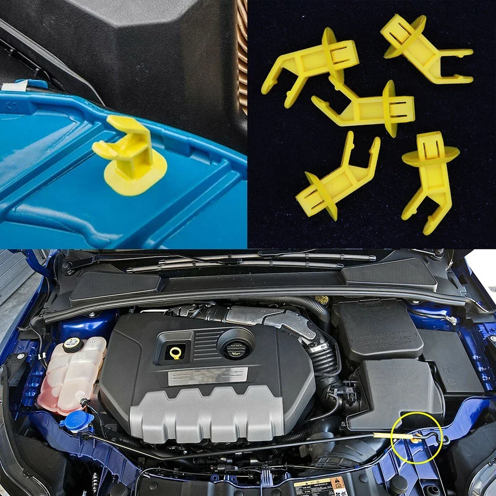 5x Hood-Support Prop Rod Clip Holder AM5Z-16828-A CV6Z-16828-A For Escape For C-Max For Focus Hood Support Strut Rod Clamp Clip