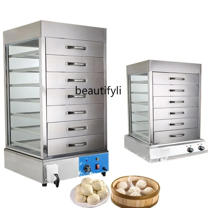 

NewSteamer cabinet glass drawer type thermal insulation electric steamer steamer electric heating commercial steamed bun machine