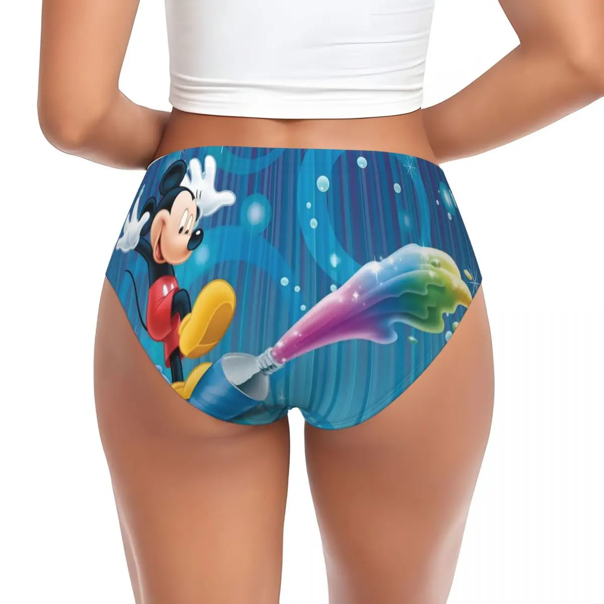 مخصص ميني ماوس ميكي ماوس الكرتون الفن ملخصات الملابس الداخلية النسائية تنفس تمتد سراويل الكلاسيكية