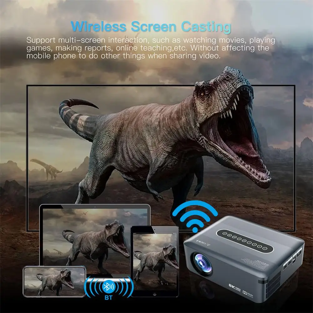 Topleo Phone Mirroring LCD Projector Home Theater Office Home Education Hotel Movie Beamer Hd 1080p Android Projector