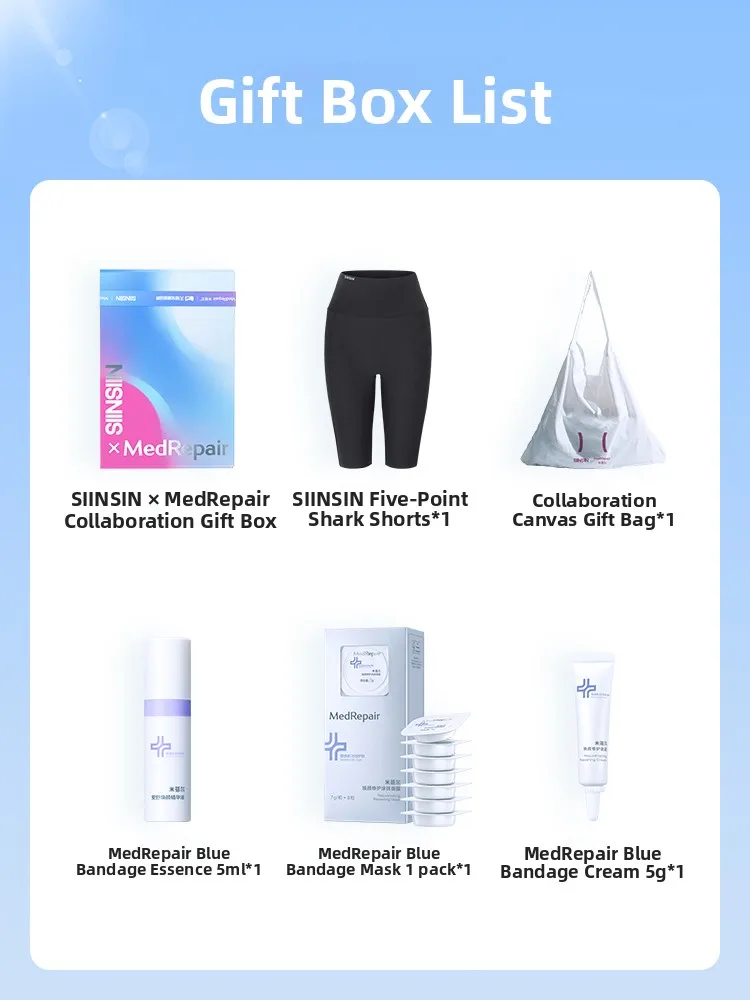 시인시인 미베어 콜라보레이션 기프트 박스 파이브쿼터 아크 팬츠 여성용 뱃살 보정 힙업 스포츠 요가 팬츠