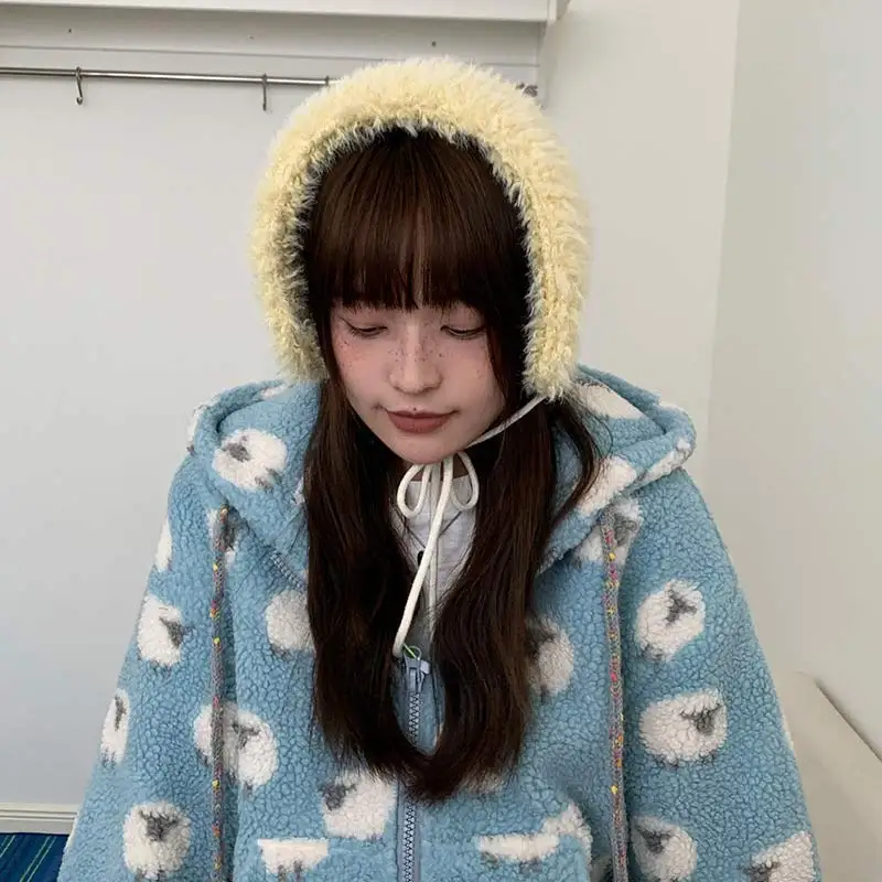 Paraorecchie invernali in pizzo peloso coreano Paraorecchie invernali spesse e calde per le orecchie invernali Nuovi accessori invernali per copriorecchie da donna creativi