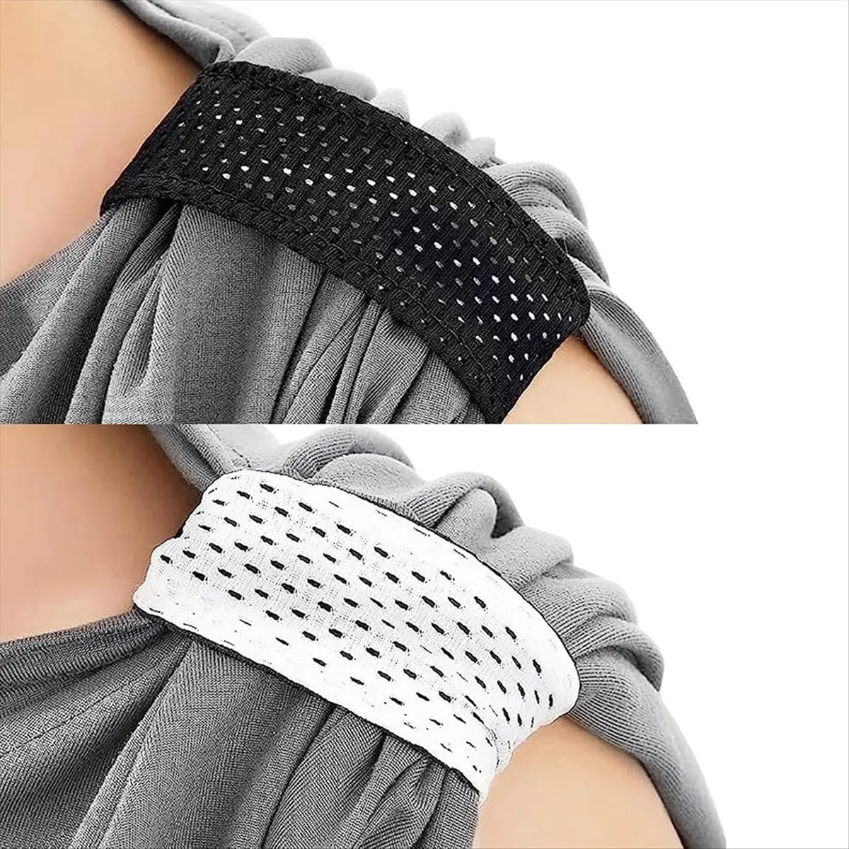 ABST 5Pairs Softball Sleeve Bands Sleeve Holders Soccer Softball Sleeve Ties with Hook and Loop Fasteners Sleeve Straps Black
