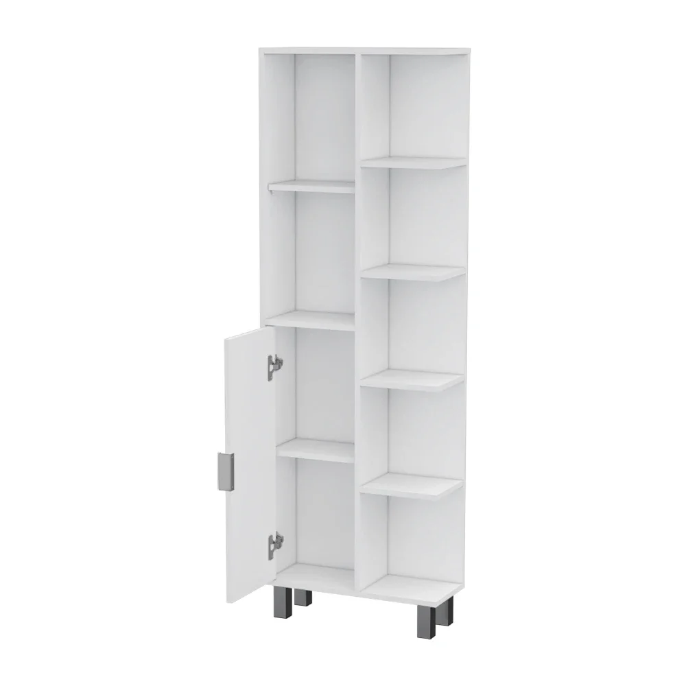 White 9-Shelf Linen Cabinet