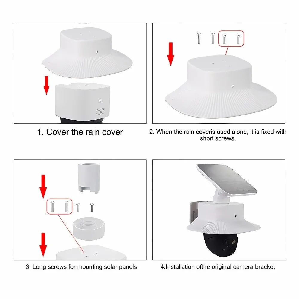 غطاء مقاوم للطقس لكاميرا المطر والشمس من البلاستيك الأبيض لحماية الكاميرا غطاء كاميرا الأمان لهاتف Eufy S340 #6