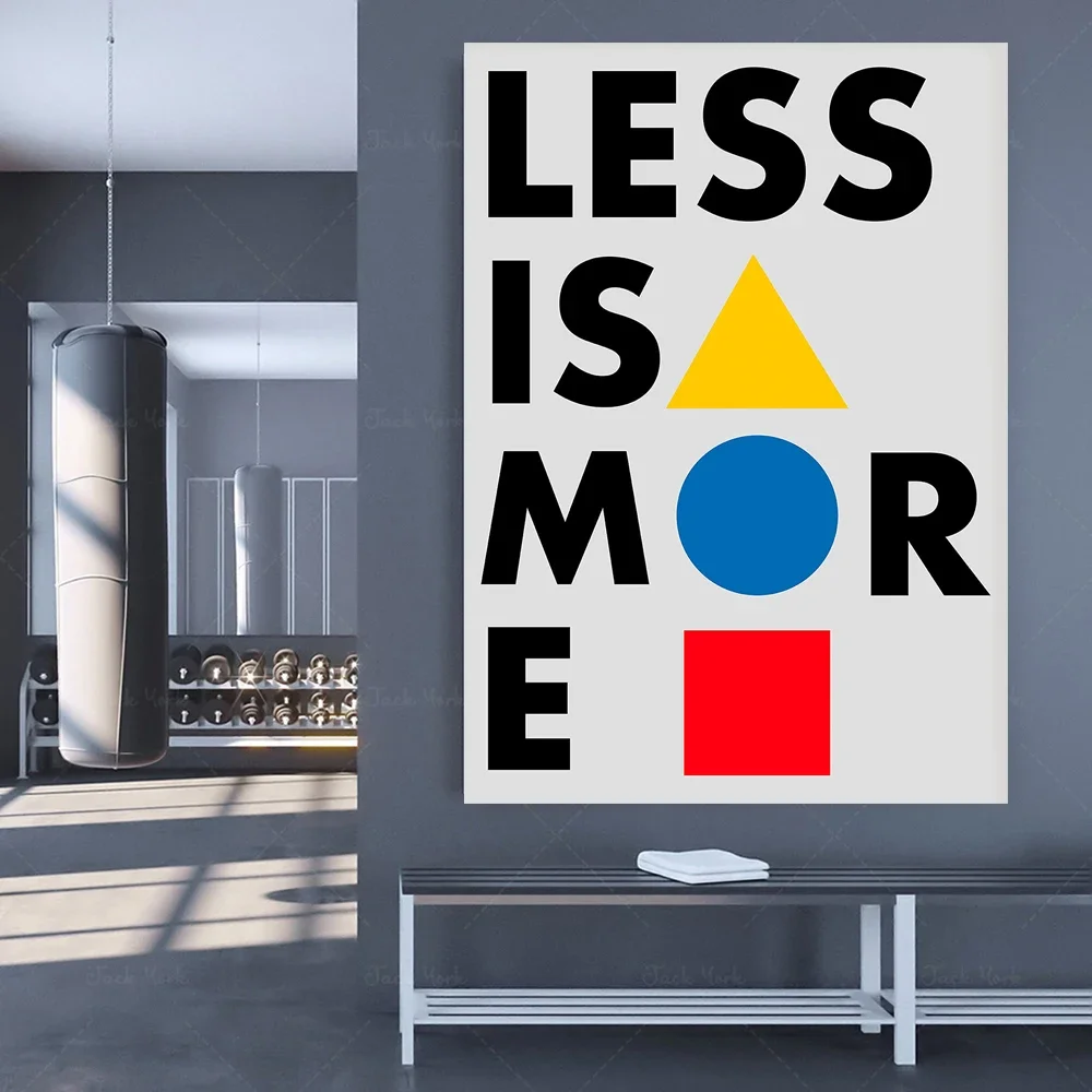 

Less is More Poster Yellow Red Blue Wall Art Bauhaus Museum Exhibition Print For Living Room Home Decor