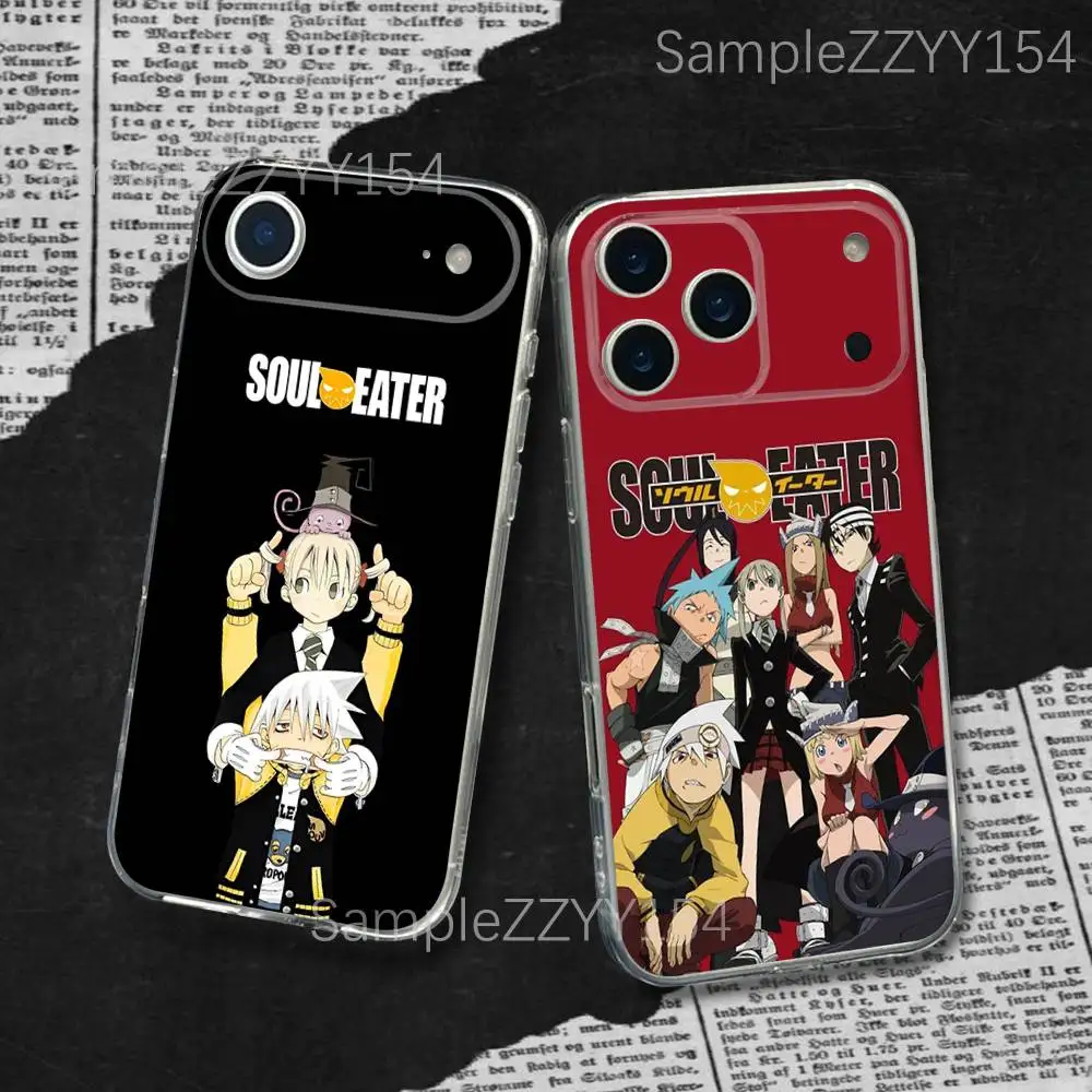 

S-Soul Eater Anime Phone Case For iPhone 17,16,15,14,13,12,11 Pro,Max,Plus,X,XS,XR,SE4,E Mini Transparent Soft Cover