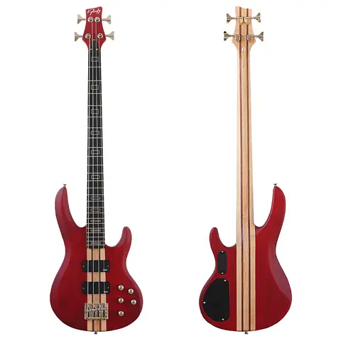 레드 컬러 43인치 4현 일렉트릭 베이스 기타 애쉬우드 바디 매트 마감 무료 베이스 가방 포함