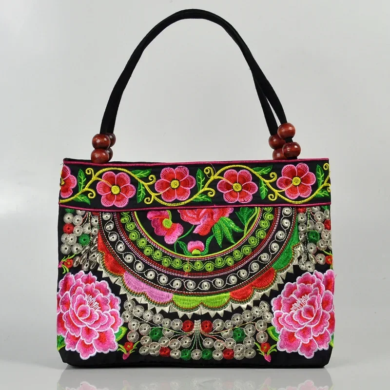 Original Ethnic Style Canvas Embroidered Women's Bag Handheld Small Bag Embroidery Handbags for Women Purses and Handbags