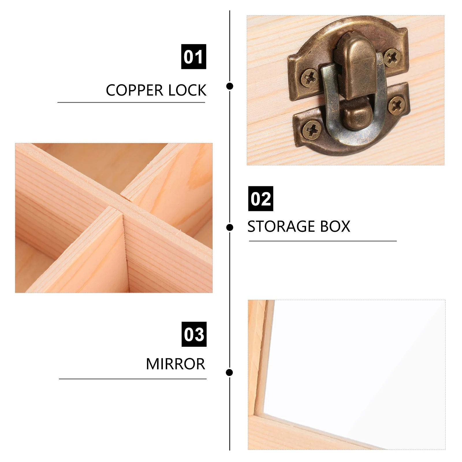 

1 шт., 6 сеток, деревянная коробка для хранения ювелирных изделий, органайзер для мелочей, настольная корзина, бытовой контейнер, коробка, деревянный чехол