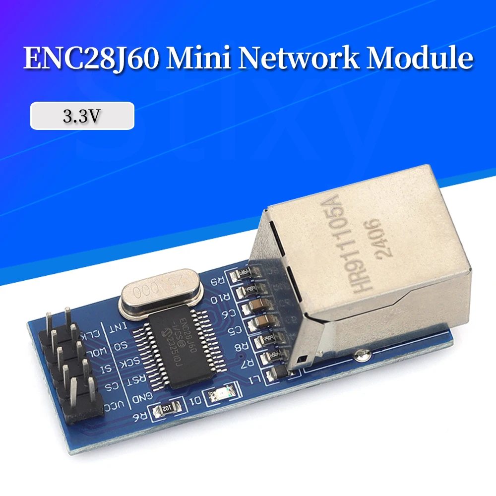 Stlxy 1/5/10Pcs Mini ENC28J60 LAN Ethernet Network Board Module 25MHZ Crystal AVR 51 LPC 3.3V