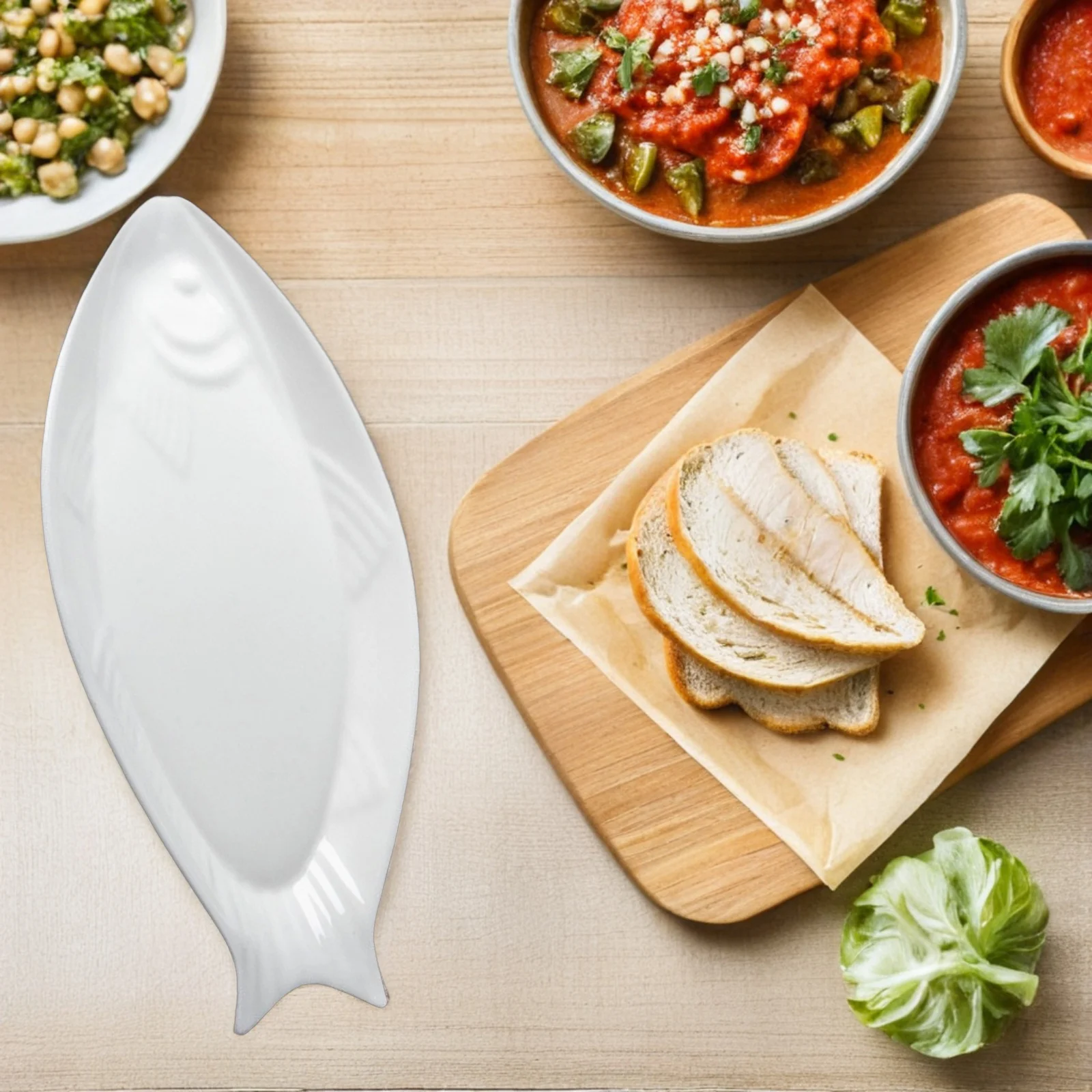 

Ceramic Fish Serving Tray Elegant Dinner Plate for Home Restaurant Hotel Food Serving Plate Wedding Table Centrepieces