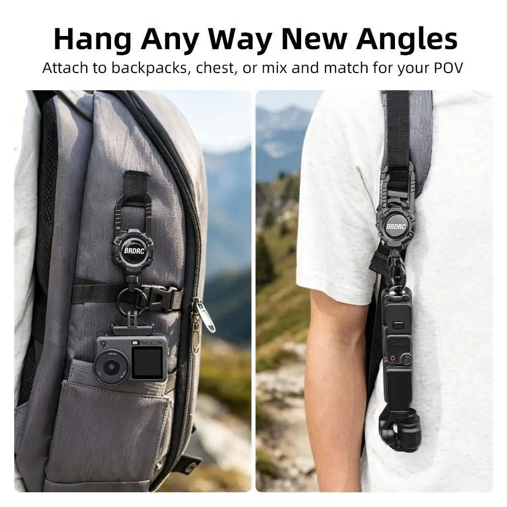 Extendable Backpack Retractable Buckle Retractable Anti Fall Backpack Lanyard Holder for DJI Osmo Pocket 4/4P/3/Insta360 X5 X4