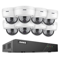 ANNKE 8CH 6MP for Home Surveillance PoE NVR Vandalproof Security Camera System 8pcs 3K 5MP IP Weatherproof CCTV Camera Audio