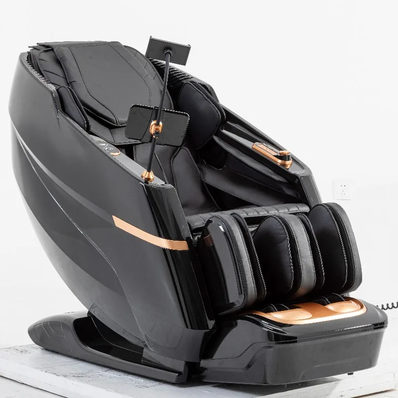 Luxury Leather Professional Full Body Shiatsu Dual Core 3D Zero Gravity Massage Chair AI Voice Control Heart Rate Test