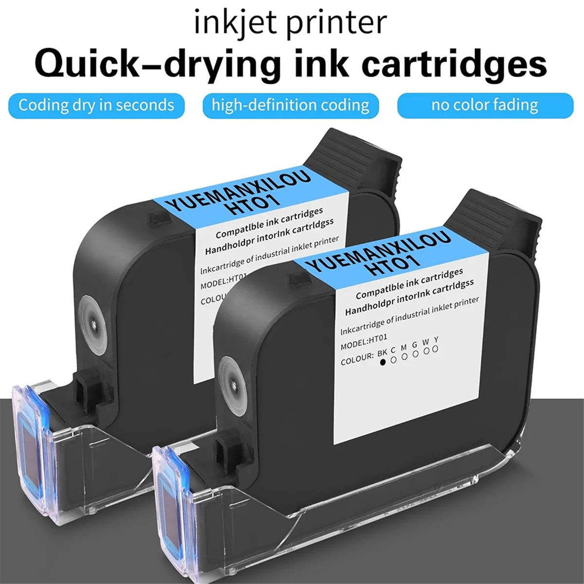 ตัวทําละลายการยึดเกาะสูงตลับหมึกแห้งเร็วเหมาะสําหรับเครื่องพิมพ์อิงค์เจ็ท 2588/2580/JS12/JS10 ไม่เข้ารหัส