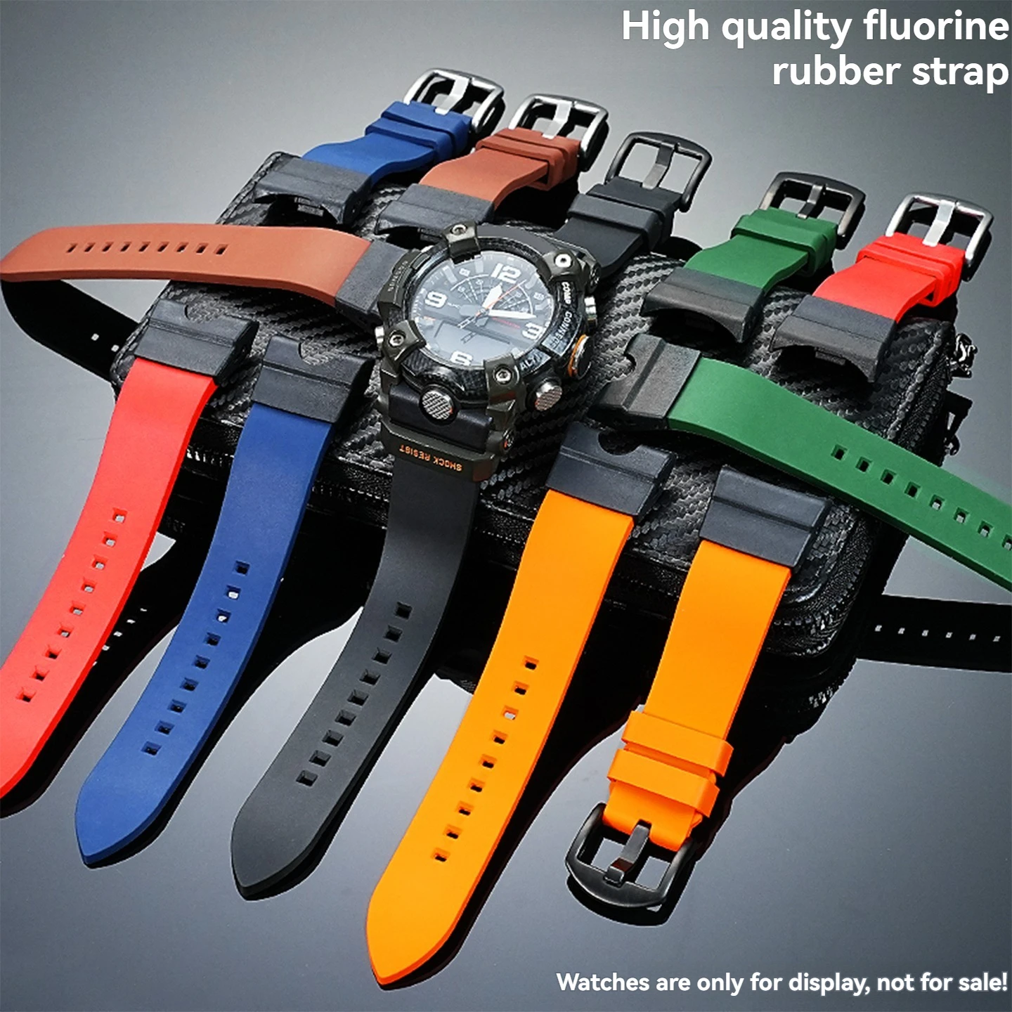 

Ремешок для часов Casio третьего поколения Little Mud King 5594 GG-B100, спортивный водонепроницаемый резиновый ремешок gg-b100, фторкаучуковый ремешок для часов, черный