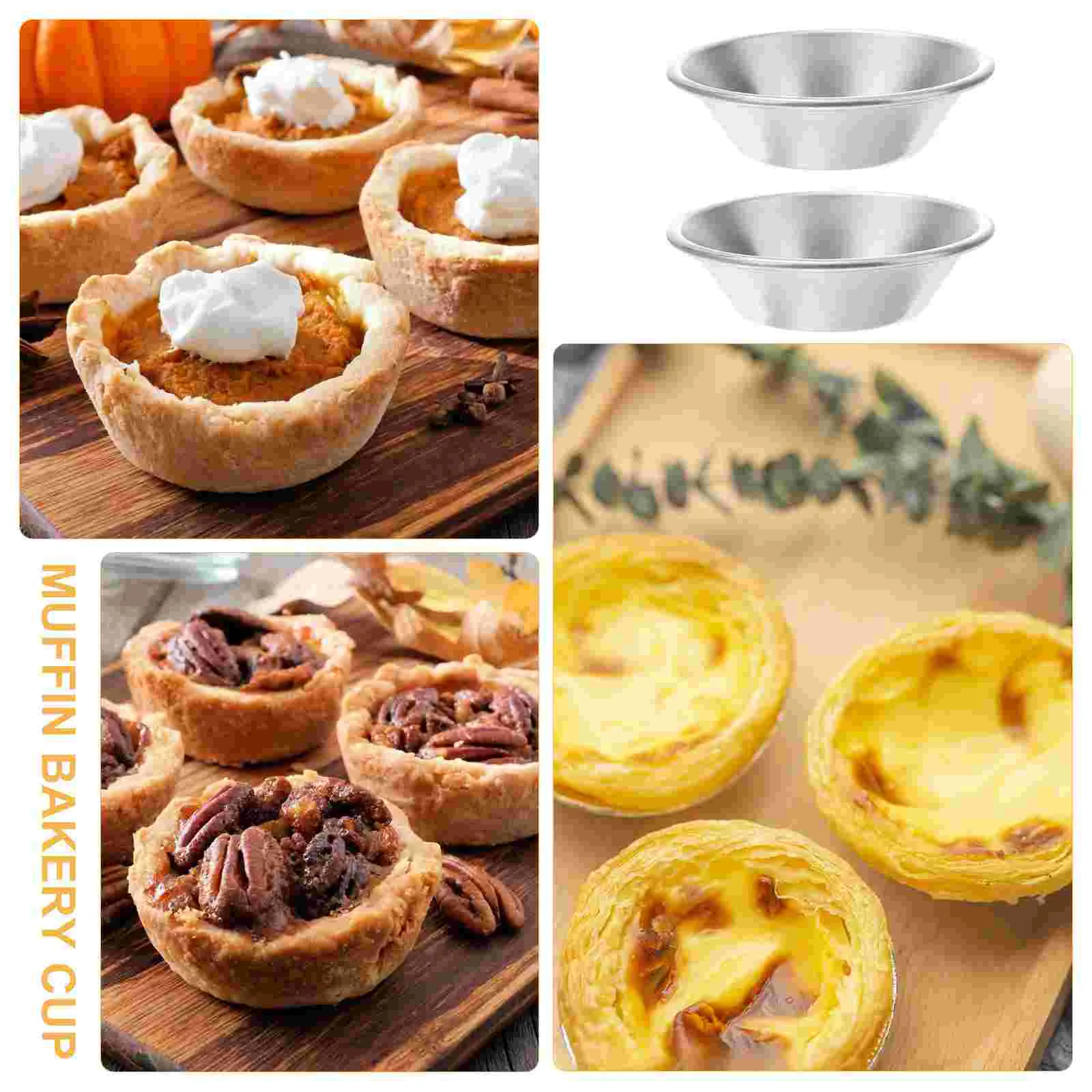 25 Pcs Egg Tart Molds Mini Pie Bakeware Aluminum Alloy Pan Non-stick Pans Baking