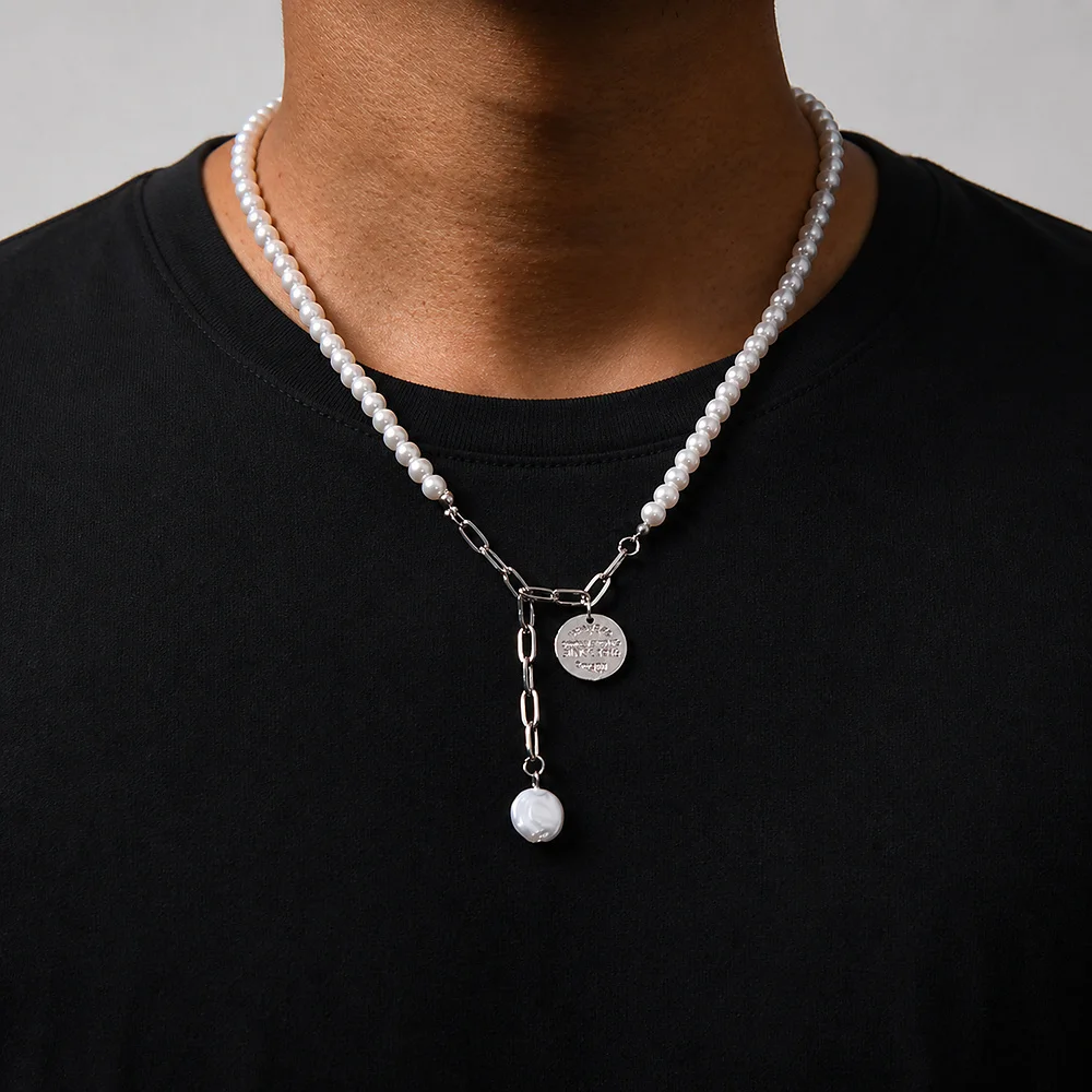 Retro Herren-Halskette aus Kokosnussmuscheln, Hip-Hop-Strandstil, mehrschichtige Halskette, böhmischer Schmuck, trendige Accessoires – Detail 1