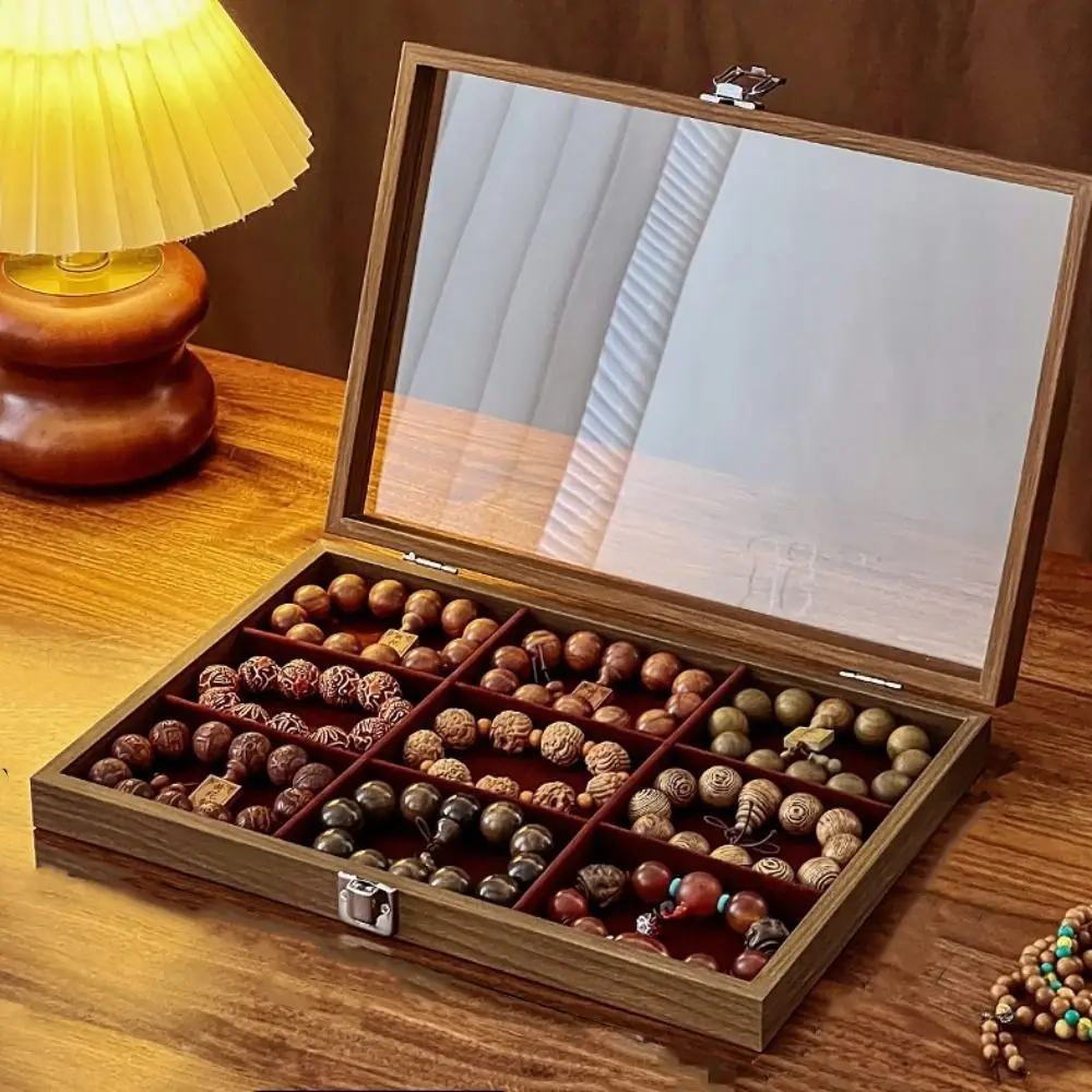 

Бархатный деревянный поднос для ювелирных изделий, пыленепроницаемый ожерелья, браслеты, витрина для ювелирных изделий, органайзер, большая вместительная коробка для хранения ювелирных изделий