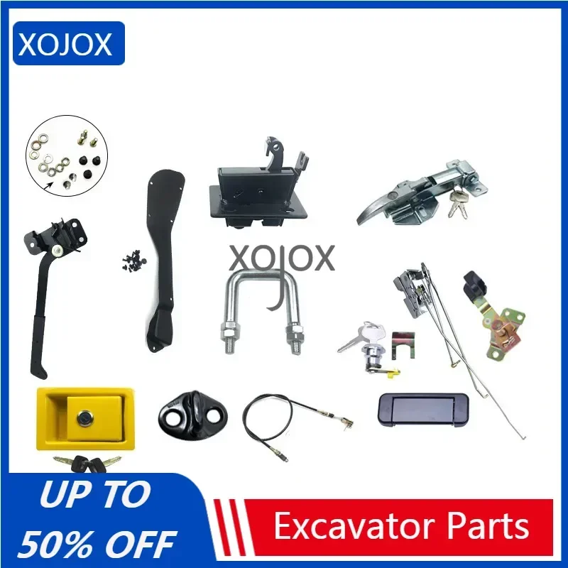 XOJOX For KOMATSU PC 130 200 220 300 360-7 External Handle Lock Block Cab Door Lock Assembly high quality excavator accessories