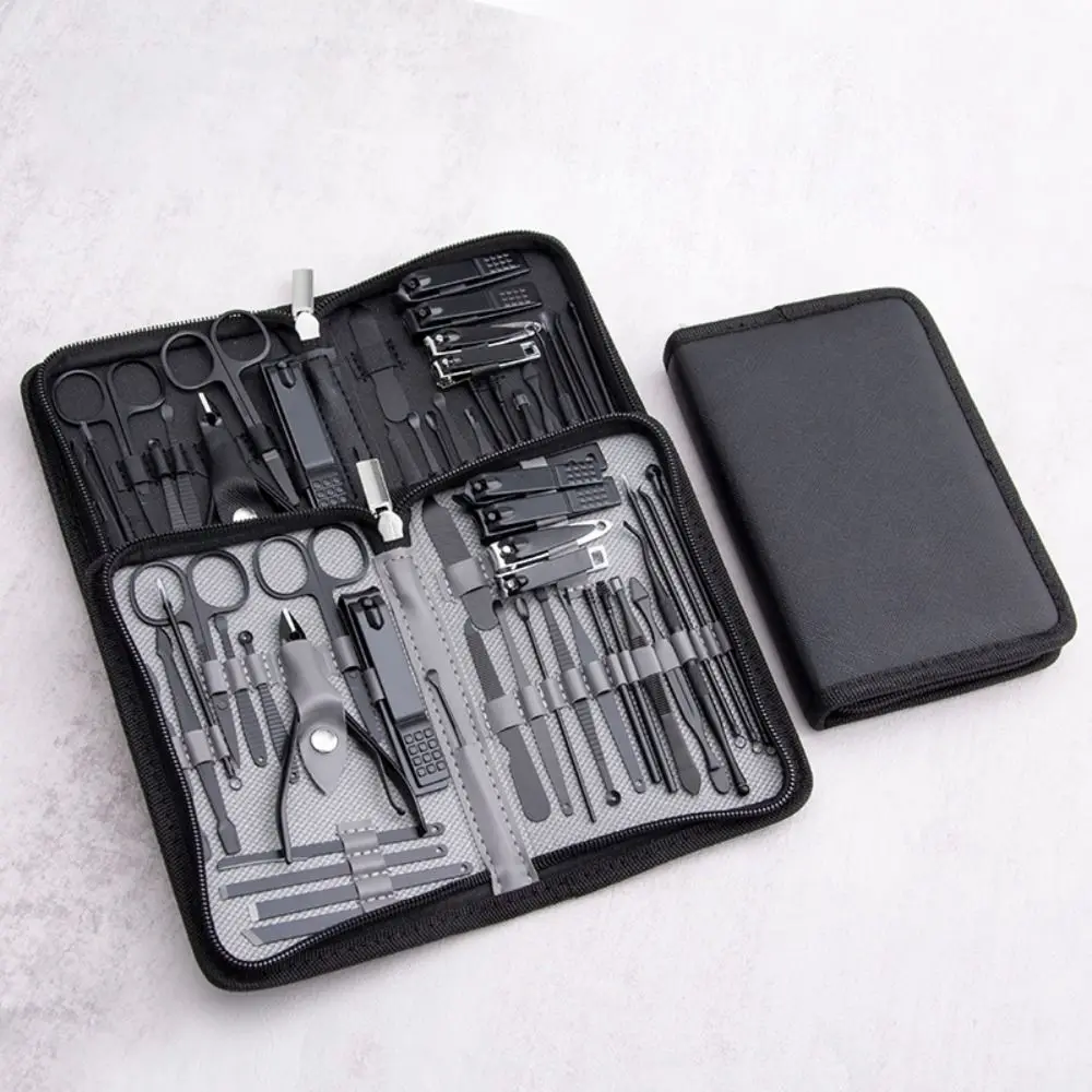 Set manicure portatile in acciaio inossidabile da 32 pezzi Kit pedicure professionale durevole con custodia Kit tagliaunghie per la casa