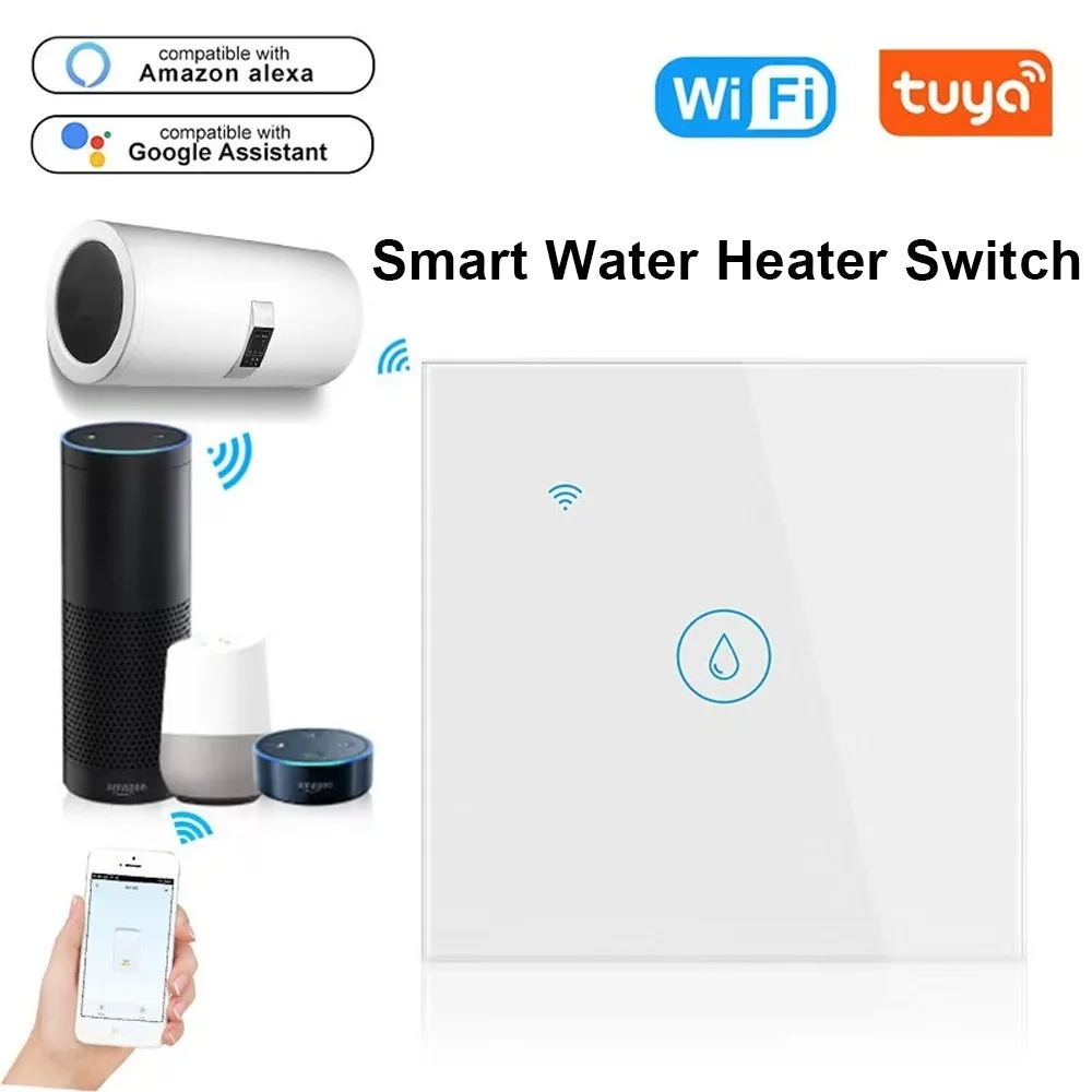 

Tuya Wifi Boiler Smart Switch 40A 8000W Water Heater Boiler Touch Switch Voice Control EU Standard Works with Google Home Alexa