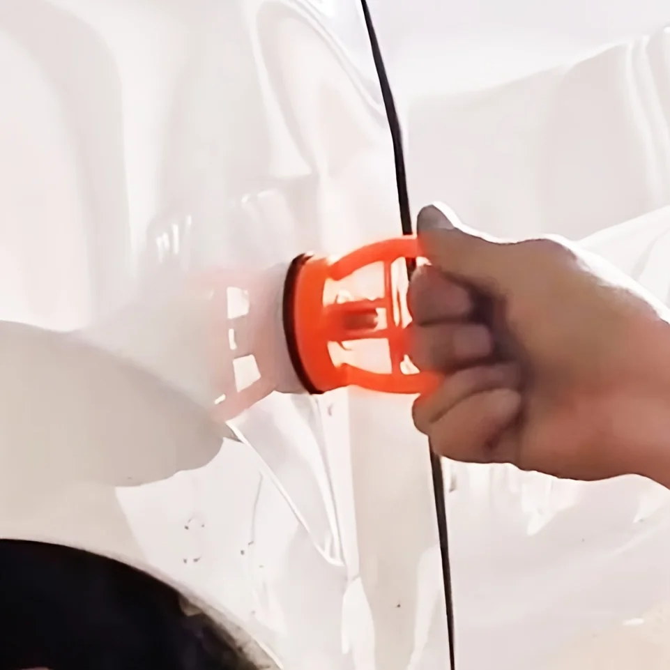 2 peças extrator de impacto de carro, não carregado, material abs, formato de carro, extrator côncavo de sucção de grande tração com disco de sucção de carro para reparo de amassados