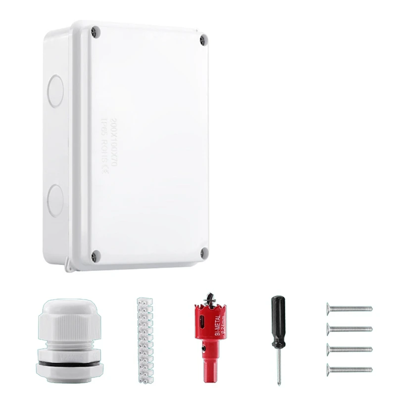 

Waterproof Junction Box Outdoor Terminal Box Plastic Power Seal Box General Electrical Engineering Enclosure White 1Set