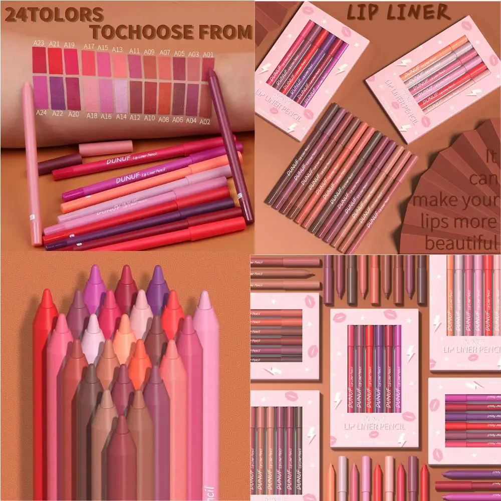 

6 Color/Set Matte Lipliner Lipsticks Pencil Natural Red Brown Slim Lip Liner Colors Matte Lip Contouring Pencil