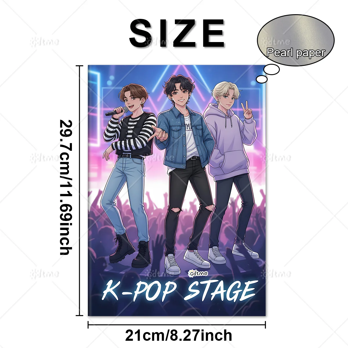 K-POP STAGE Bold-easy Patterns Coloring Book for Adults Cute Drawing Book Perfect Gift for Party and Birthday