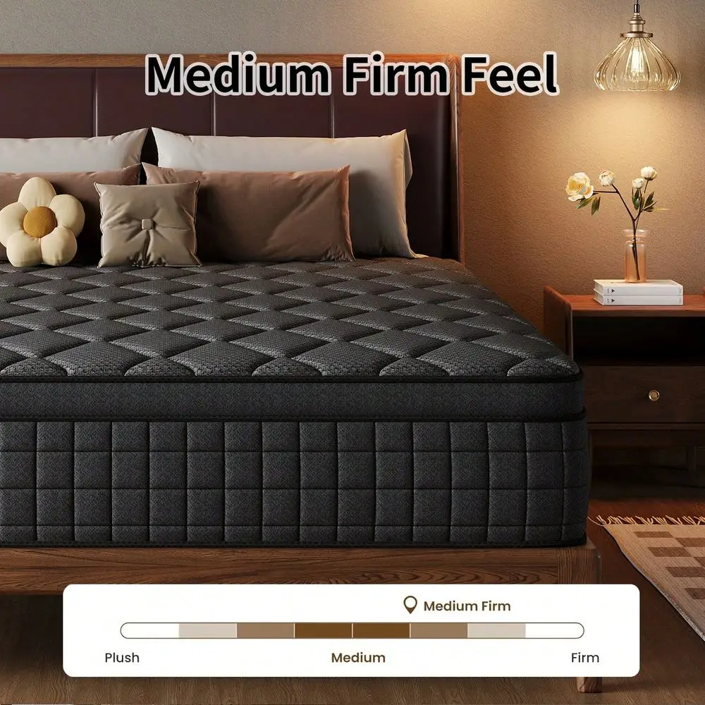 12 14 Queen Mattres Twin Full Queen King Size Bed Mattress In A Box, Hybrid Pocket Spring Breathable Cotton Layer Mattress For