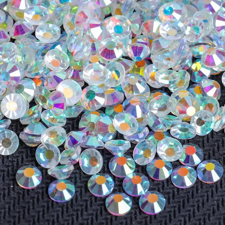 VC Super Glitter Crystal AB Rhinestones SS3-SS50 Hotfix Transparent FlatBack Strass Ozdoby do zdobienia paznokci