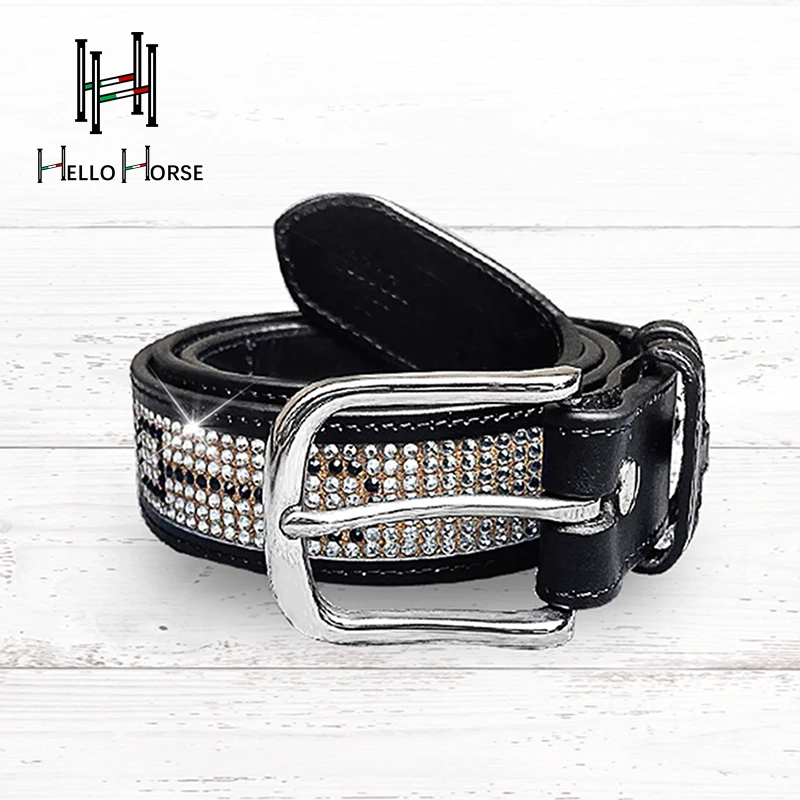 Hello Horse Equestrian Belt with Rhinestones, Horse Riding Belt, Knight's Outfit with Rhinestones