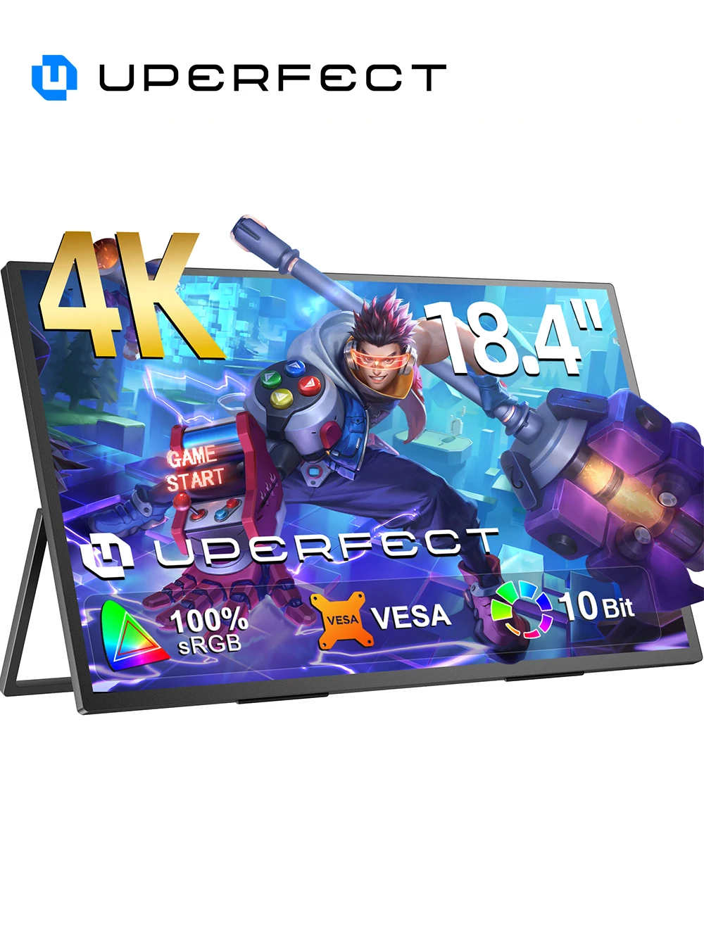 UPERFECT UXbox T118 4K 18 Inch Large Portable Gaming Monitor 3840*2160 100% sRGB  IPS HDR HDMI Display for Laptop Computer Phone