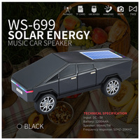 WS-699 1200MAH Solar Energy Tesla Cyberpickup Design Wireless Desktop Party BT Portable Sound Box Car Mini Bluetooth Speaker