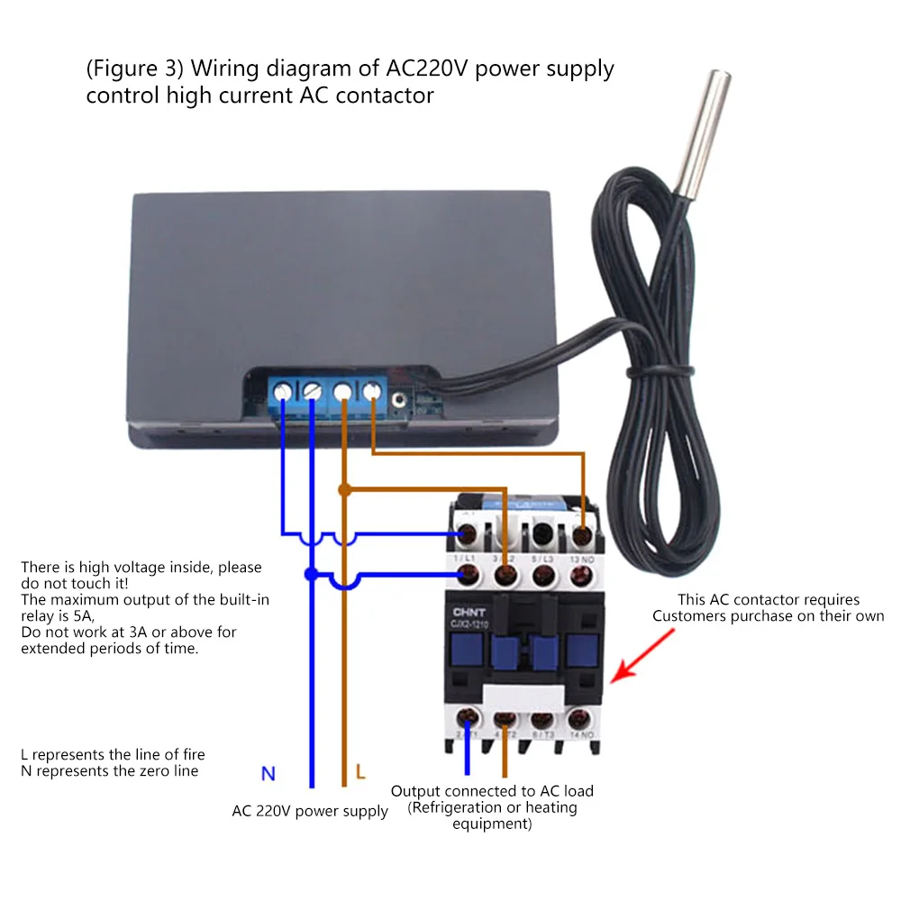 12V 24V 220V Adjustable Digital Thermostat Regulator Heating Cooling Control Thermoregulator -40℃ to 300℃ Temperature Controller