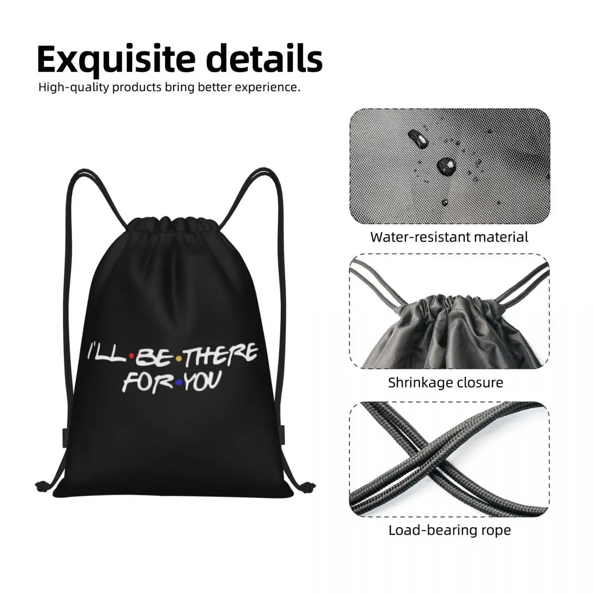 Custom Friends TV Show Drawstring Bag para Treinamento, Mochilas de Yoga, Sports Gym Sackpack, Homens e Mulheres