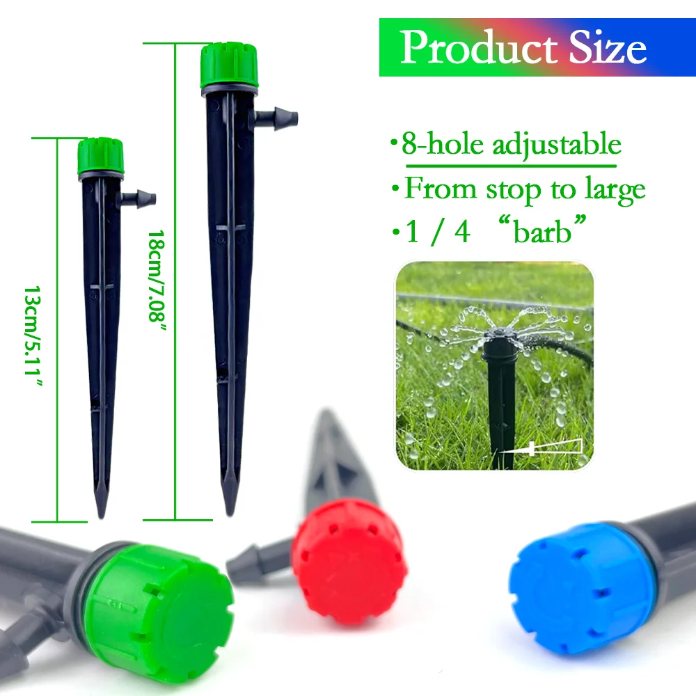 Irrigation Dripper Drip Emitters Micro Spray Adjustable 360 Degree Garden Water Flow Irrigation Drippers for 4/7mm Watering Kits