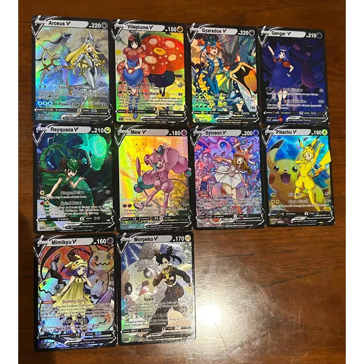 10 Pçs/set PTCG Trainer Iono Lillie Marnie Gengar Rayquaza Cartão Flash Clássico Diy Self Made Jogo Anime Coleção Cartões Brinquedo de Presente