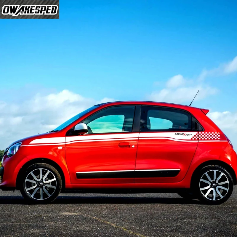 1set Car Vinyl Decal For Renault Twingo Fit 4 Door Auto Body Door Stripes Decor Stickers Sport Styling Waist Line Stickers view 5