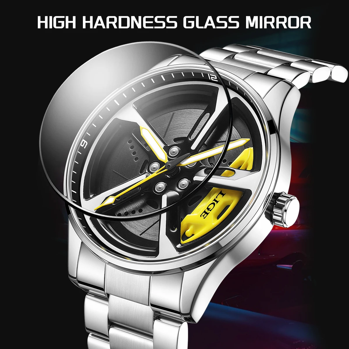 LIGE Quartz Man Watch Creative Rotating Wheel Dial Casual Sports Waterproof Luminous Simple Hollow Watch For Men Christmas Gifts