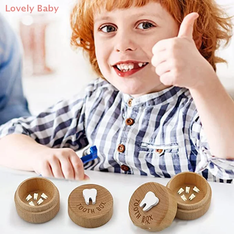 【BBS】1개 내구성 있는 유치 보관함 고품질 아기 치아 상자 선물용 나무 유치 정리함 뚜껑 포함