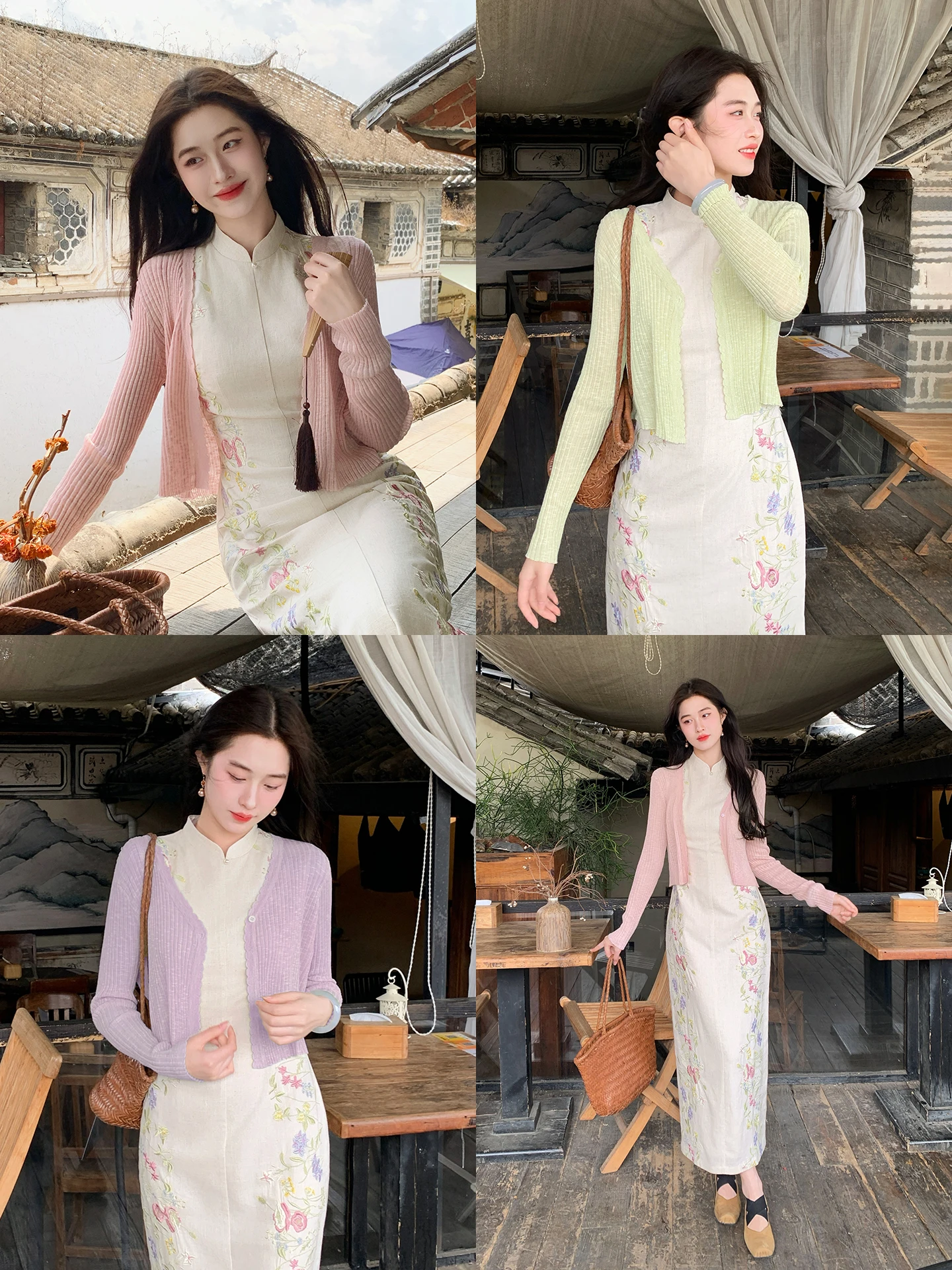 

Вязаный кардиган Qingyunxu Liingixi: тонкий, с длинными рукавами, для женщин, весна-лето, приталенный крой, защита от УФ-излучения