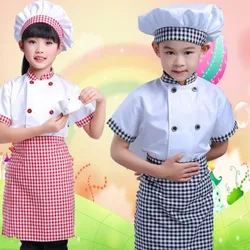 Kids Chef Costume Uniform Cook Hat Restaurant Cosplay Full Set School Stage Performance Unisex Boys Girls Holiday Party Children