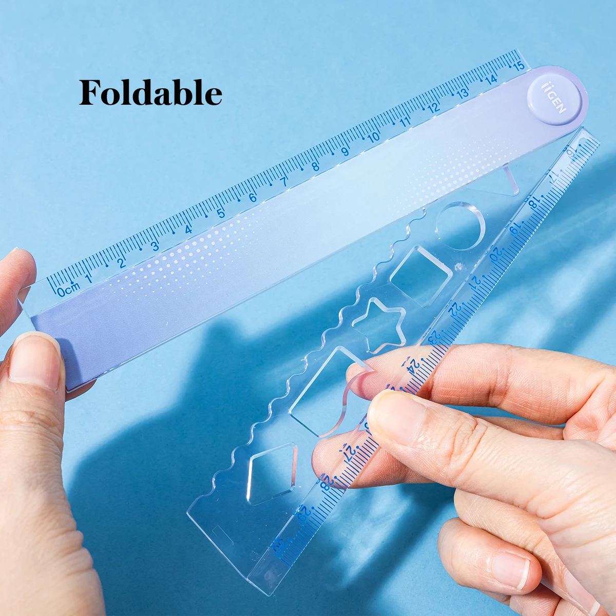 Student 30cm Folding Soft Ruler Dopamine Gradient Color Ruler