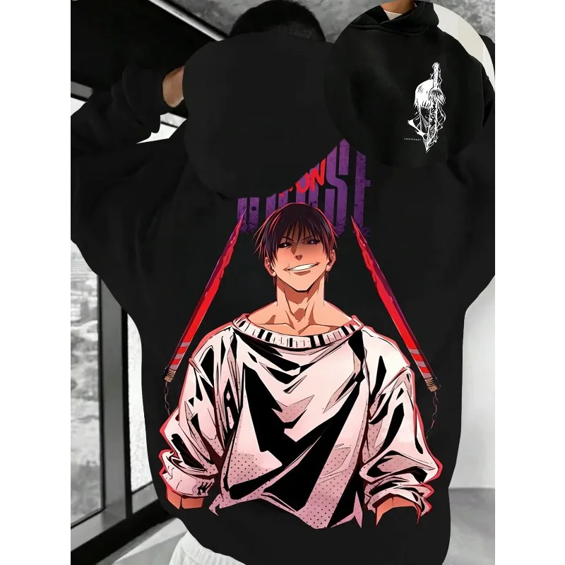 

25New Jujutsu Kaisen Creative Character Printed Hoodie Top Men's and Women's Autumn and Winter New Casual Oversized Sweater Top