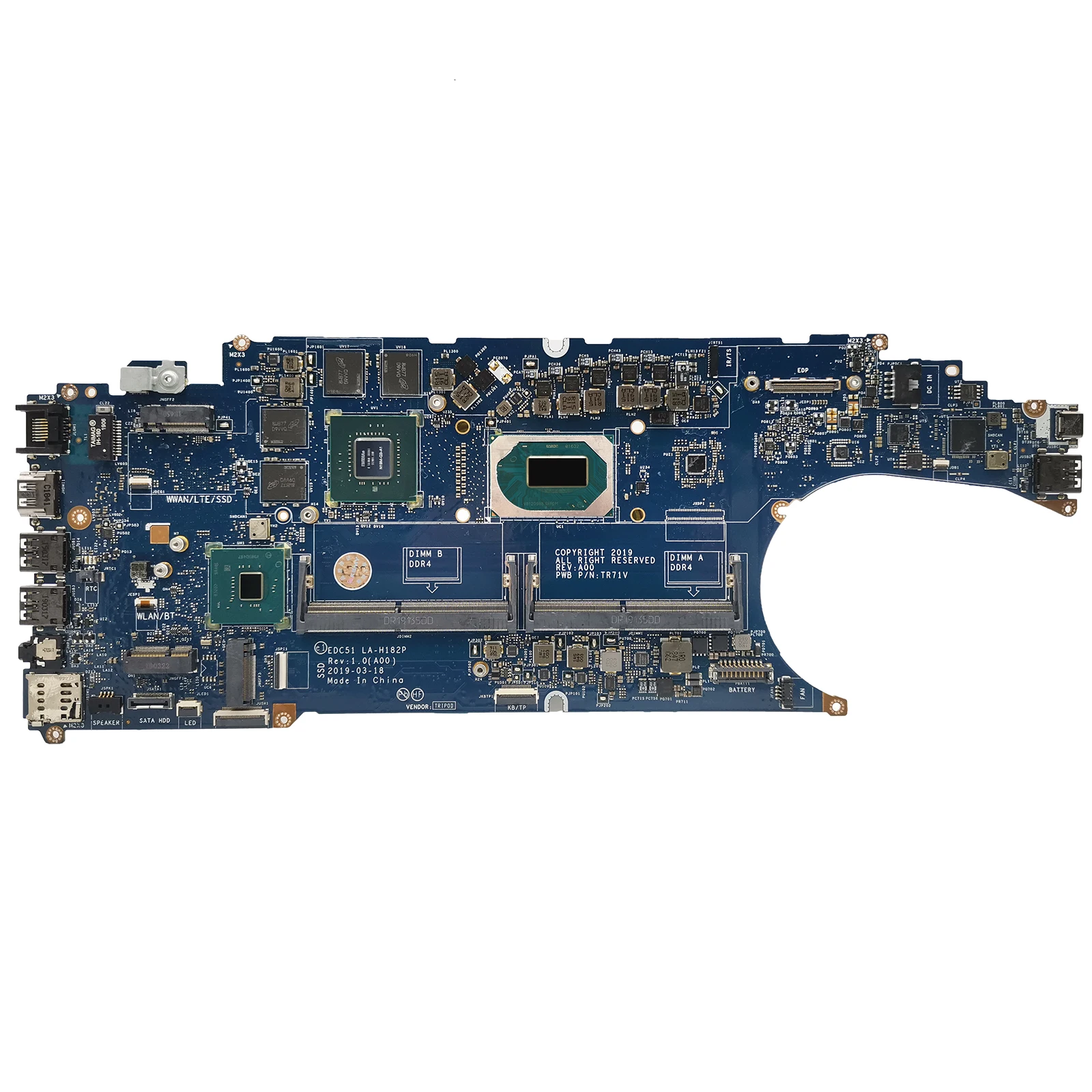 LA-H182P Mainboard For DELL Latitude 3541 5501 Laptop Motherboard P620/MX150 2G 4G 0PGNF9 04RMN5 0P8C39 CPU E-2276M i5 i7 9th