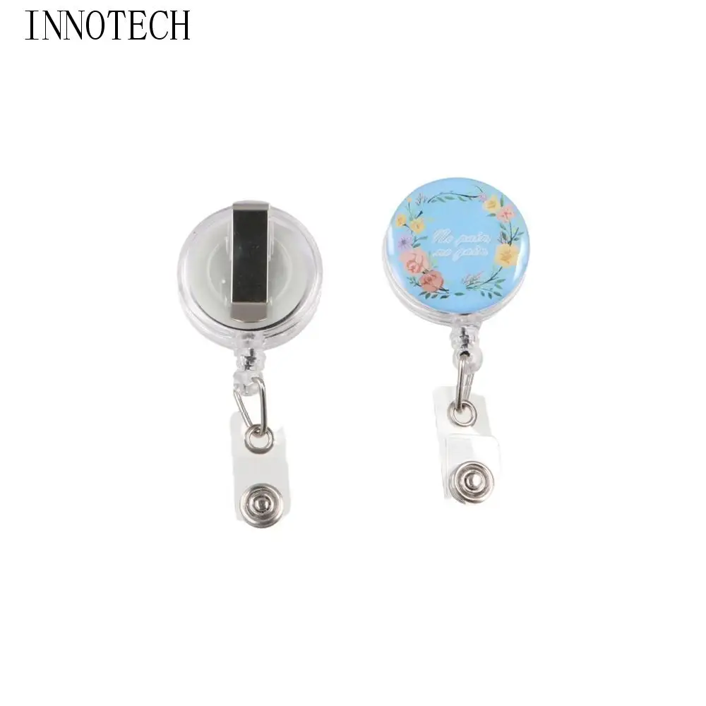 

Portable Stretchable Badge Clip Fall-proof Wreath Nurse Badge Holder Work Card Clip Cartoon Name Card Holder School Students