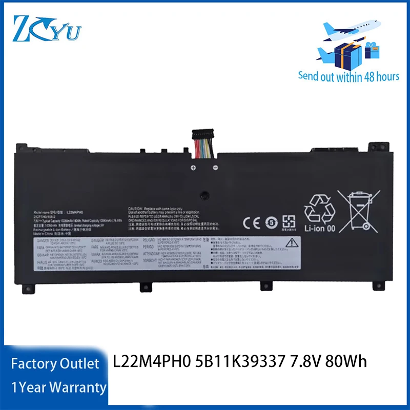 L22M4PH0 5B11K39337 Laptop Battery for Lenovo YOGA BOOK 9 13IRU8 83FF 7.8V 80Wh
